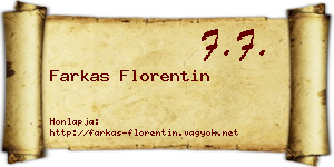 Farkas Florentin névjegykártya